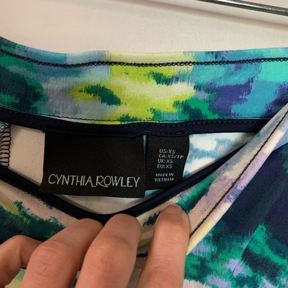 Cynthia Rowley Watercolor A-line Skirt With Pockets Size XS EUC - Picture 4 of 5